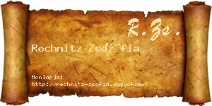Rechnitz Zsófia névjegykártya
